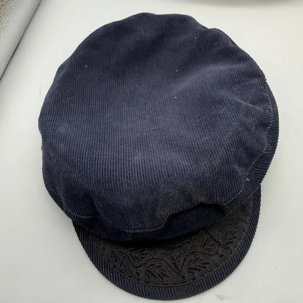Vintage Aegean Greek Fisherman’s Cap Braided Hat Dark Blue Cotton 7 5/8 Greece